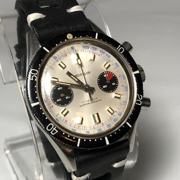 Men's Vintage Westclox Chronograph 38mm Watch BidIrectional Rotating Bezel NICE! - Picture 1 of 10